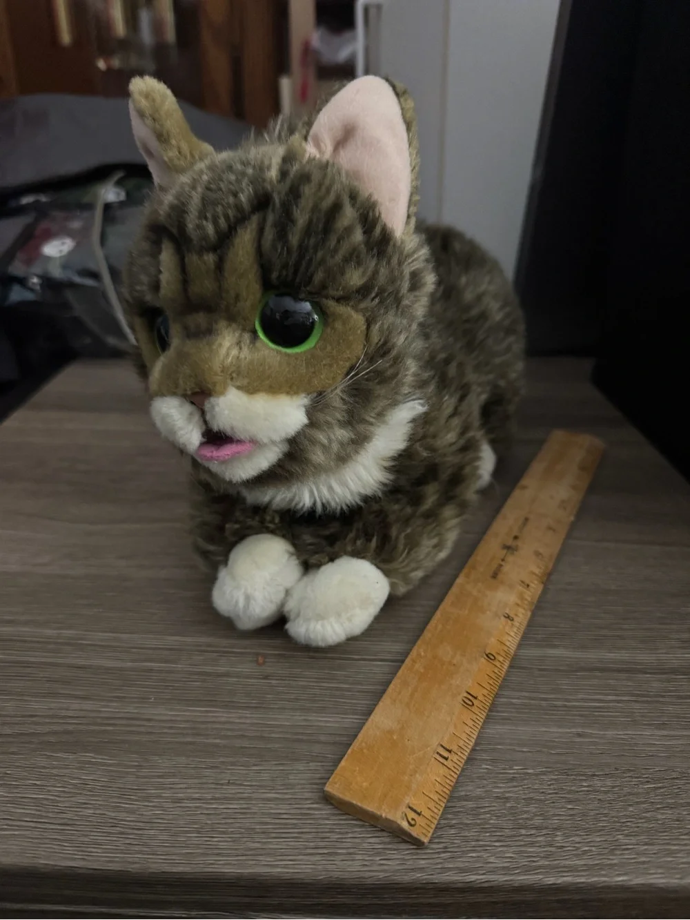 Lil Bub Plush Brown Tabby Cat Toy with Green Eyes